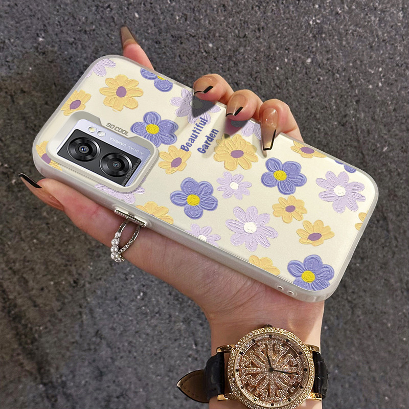 เคสสำหรับ OPPO A57 2022 A77 2022 A57s A57e A77s เคสโทรศัพท์โปร่งใสดอกไม้
