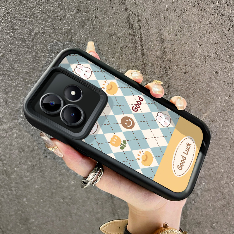 เคสสำหรับ Realme C53 C51 C51s Realme Narzo N53 Realme Note 50 เคสป้องกันโทรศัพท์ตกซิลิโคนรูปกระต่ายนำโชคน่ารัก