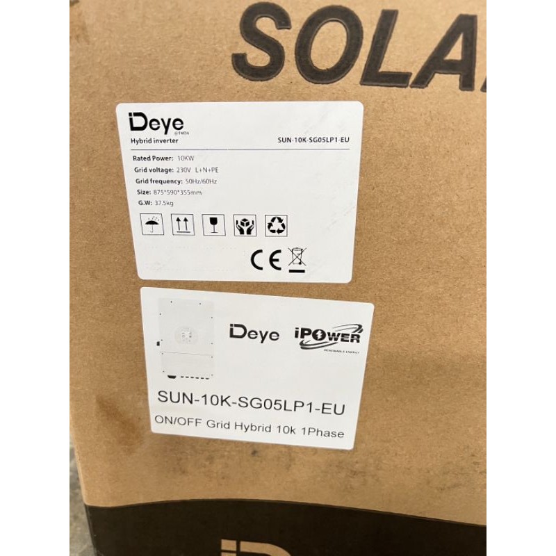 DEYE 10KW 1PHASE SUN-10K-SG05LP1-EU อินเวอร์เตอร์ไฮบริด กันย้อนในตัวแถม CT ฟรี Wifi **รับประกัน 10 ป