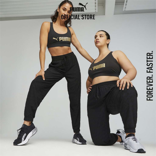 PUMA TRAINING - บราออกกำลัง Fit Mid Impact Training สีดำ - 52219256