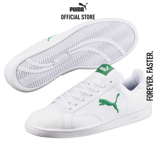 PUMA BASICS - รองเท้ากีฬา Smash Cat Leather สีขาว - 36294505