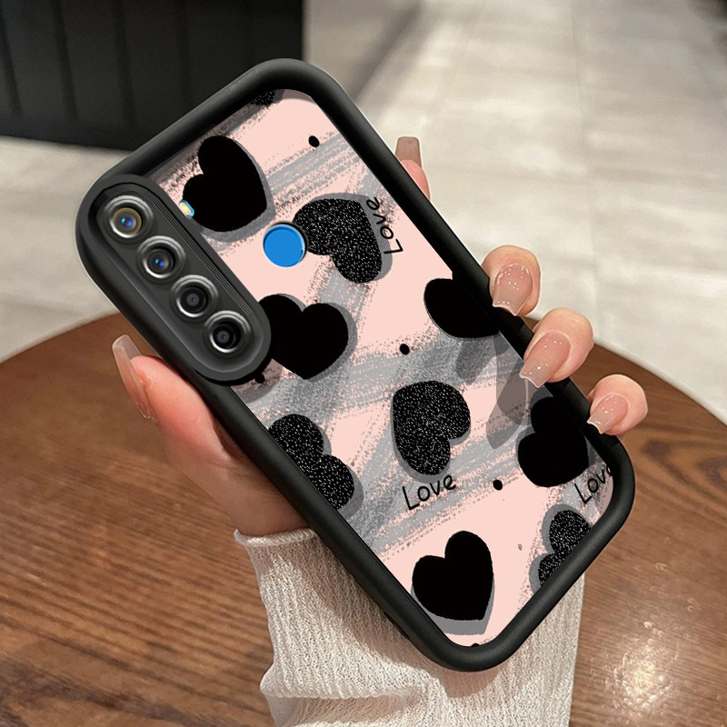 เคสสำหรับ Realme 5 5i 5s 6i C3 C3i Narzo 10 Narzo 10A Narzo 20A เคสกันแดดป้องกันปลอกซิลิโคนดีไซน์เคสโทรศัพท์ความรัก