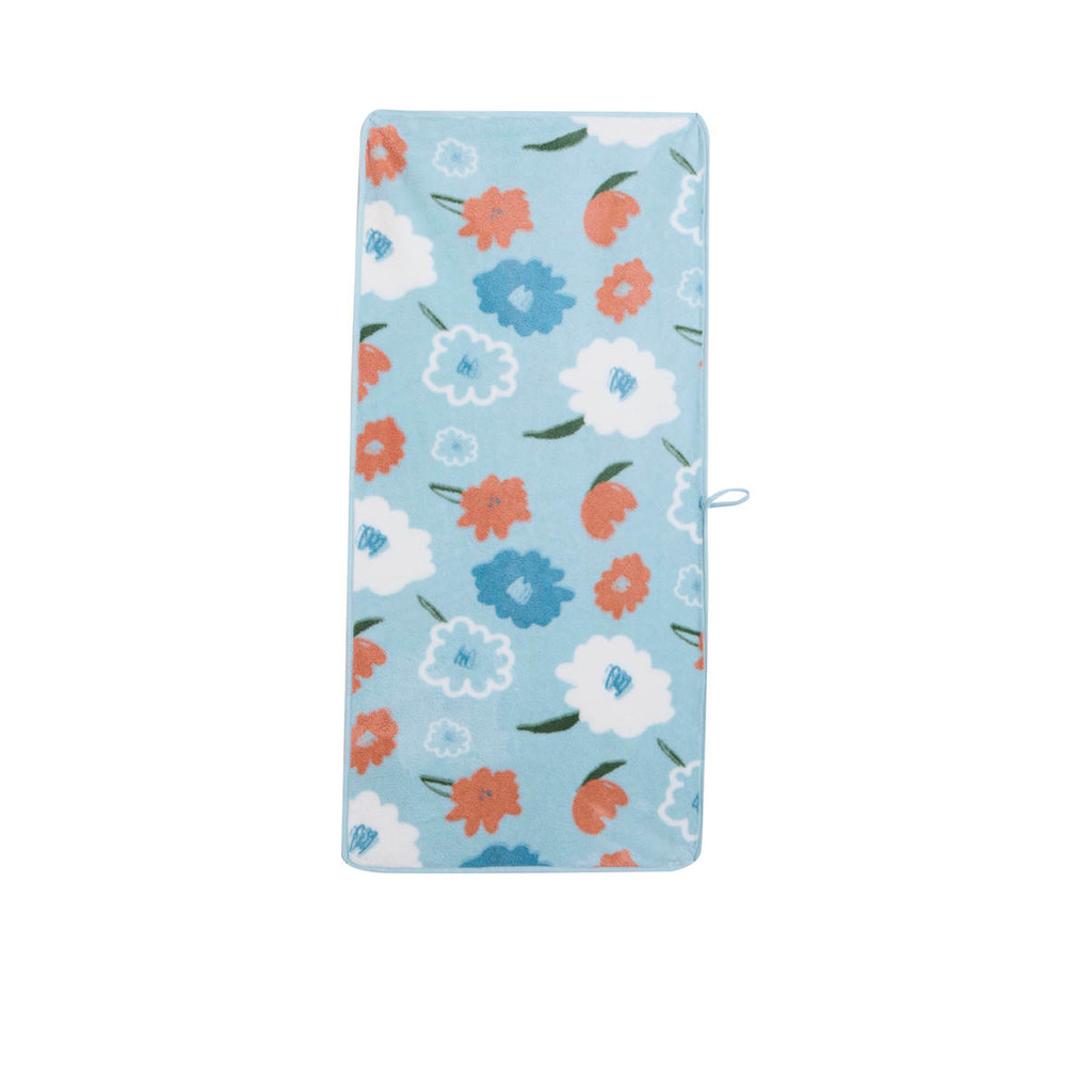 HAVEN ผ้าขนหนู น้ำหนักเบาและแห้งเร็วไร้กลิ่นอับชื้น Nano Velvet Flower Print สีฟ้า ขนาด 16x32 นิ้ว
