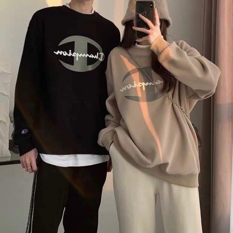 GN พร้อมส่ง เสื้อสเวตเตอร์แขนยาวผ้าคอตตอนผสมสำลีผ้าไม่หนามากใส่สบายสไตล์ลำลองเสื้อสกรีนลายแบรนด์ใส่ชิวๆ