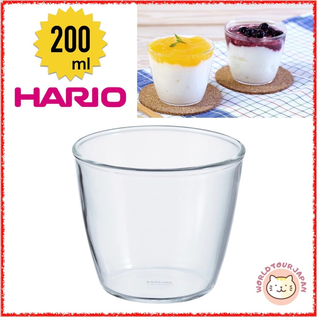 HARIO heat-resistant Glass Cup / PRC-20-BK / 200ml / Microwave Save / Dishwasher Safe / Made in JAPA