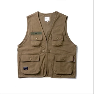 เสื้อกั๊กผู้ชาย แคมป์ปิ้ง แขนกุด มีซิปหน้า เดินป่า เที่ยวเขา Camping vest M002