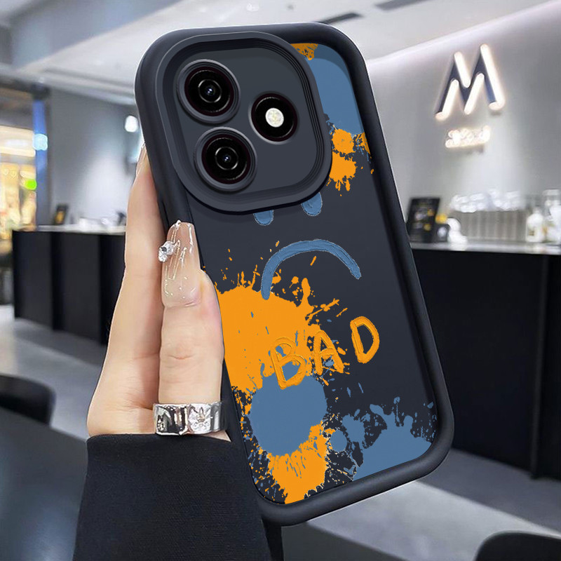 เคสสำหรับ Tecno Spark 20 Spark 20C Spark 20P เคสซิลิโคนกันตกลายกราฟฟิตีหน้ายิ้มเคสโทรศัพท์มือถือกรอบนิ่ม