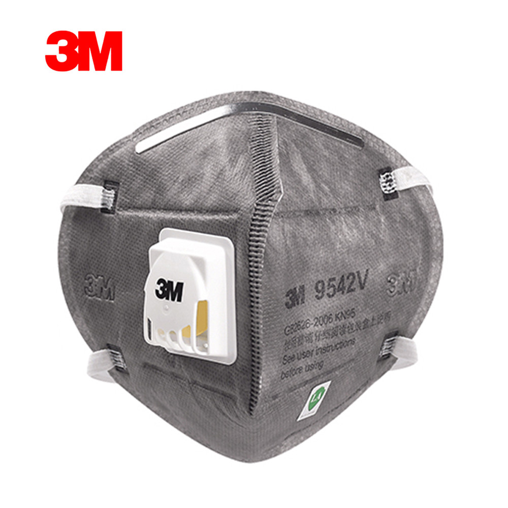 3m 9542V KN95 Particulate Respirator พร้อมวาล์ว Actived คาร์บอนป้องกันความปลอดภัยป้องกันฝุ่นหมอก Haz