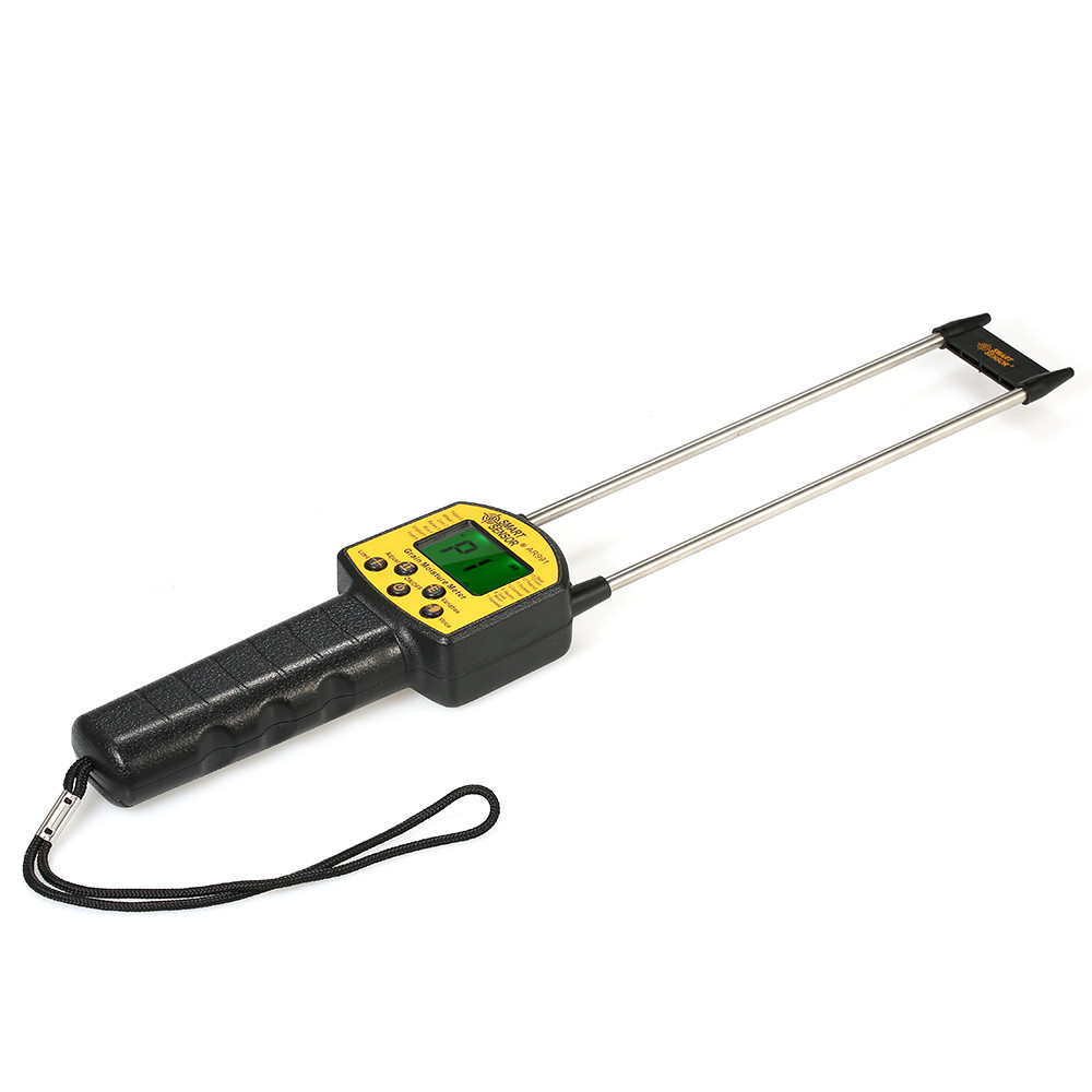 เครื่องวัดความชื้น SMART SENSOR เครื่องวัดความชื้นมือถือ LCD Digital Grain Moisture Meter เครื่องวัดความชื้นพร้อมโพรบวัดสําหรับข้าวโพดข้าวสาลีข้าว Bean TOP