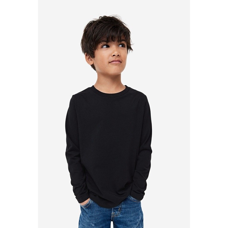 H&M เสื้อผ้ายืดแพ็ค 3 ตัว Boy 3-pack long-sleeved T-shirts 0503569_1