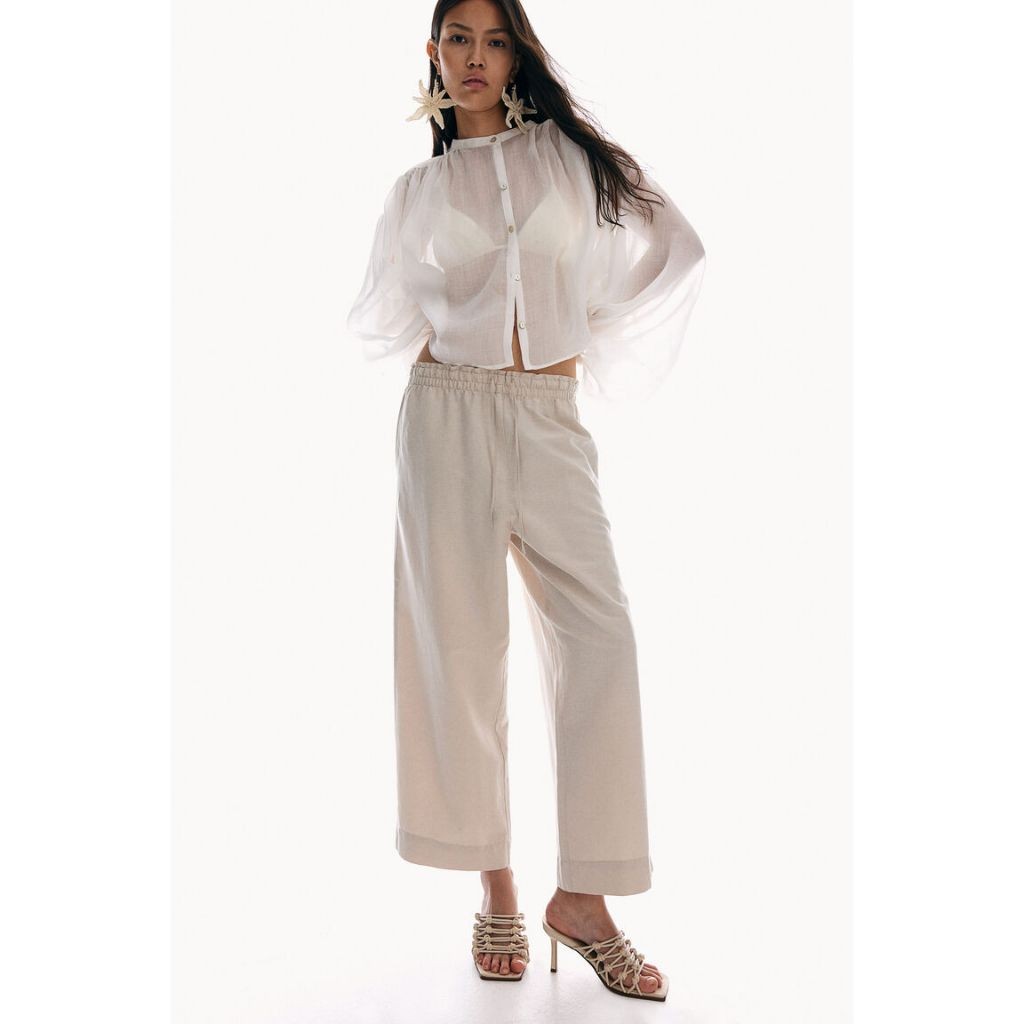 H&M Woman Linen-blend trousers 1235949_5