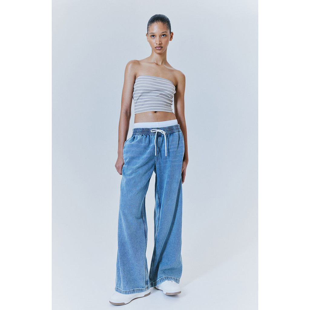 H&M Woman 2-pack short tube tops 1215185_1