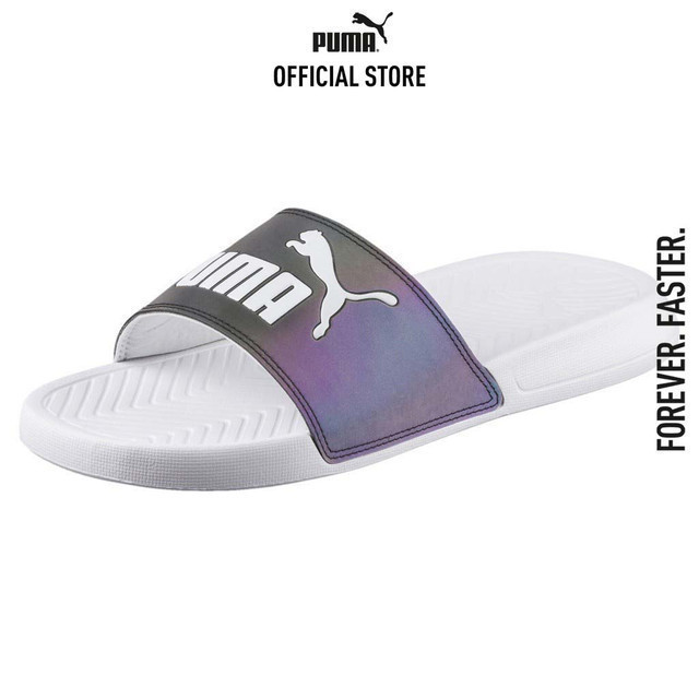 PUMA SWIMMING/BEACH - รองเท้าแตะแบบสไลด์ผู้หญิง Popcat Swan Slide สีขาว - 36345102