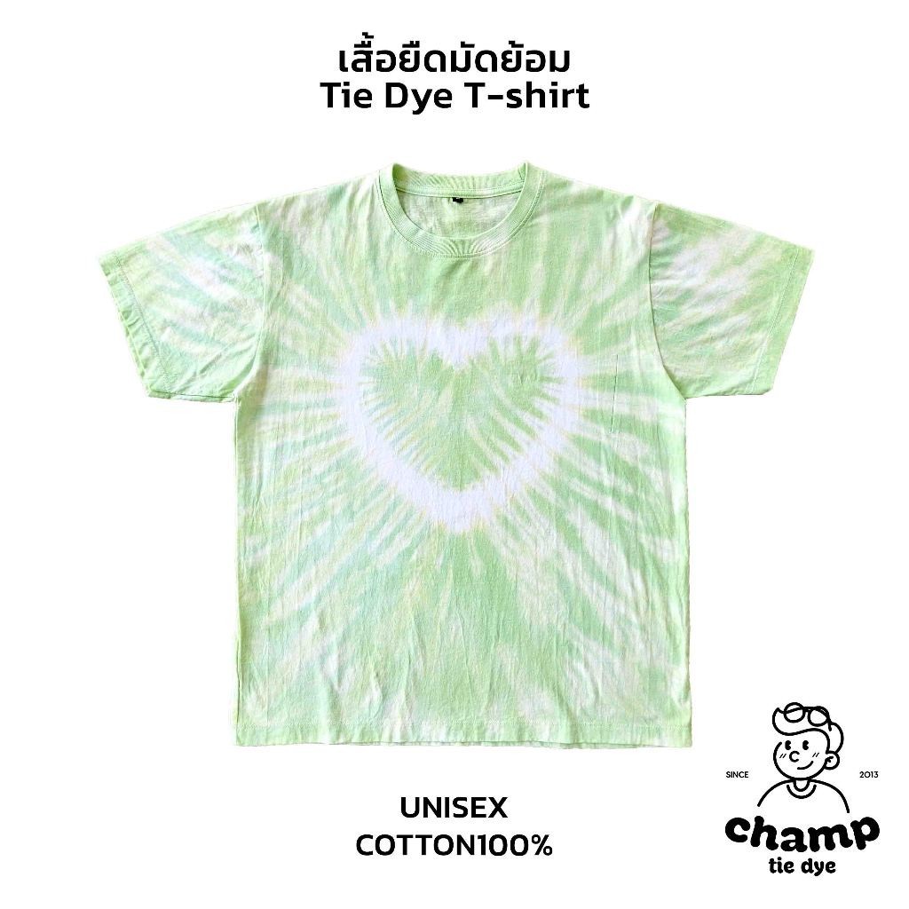 เสื้อมัดย้อม ลายหัวใจ สีพาสเทล นีออน โอเวอร์ไซส์ Tie Dye Heart Pastel Neon Oversized T-shirt unisex