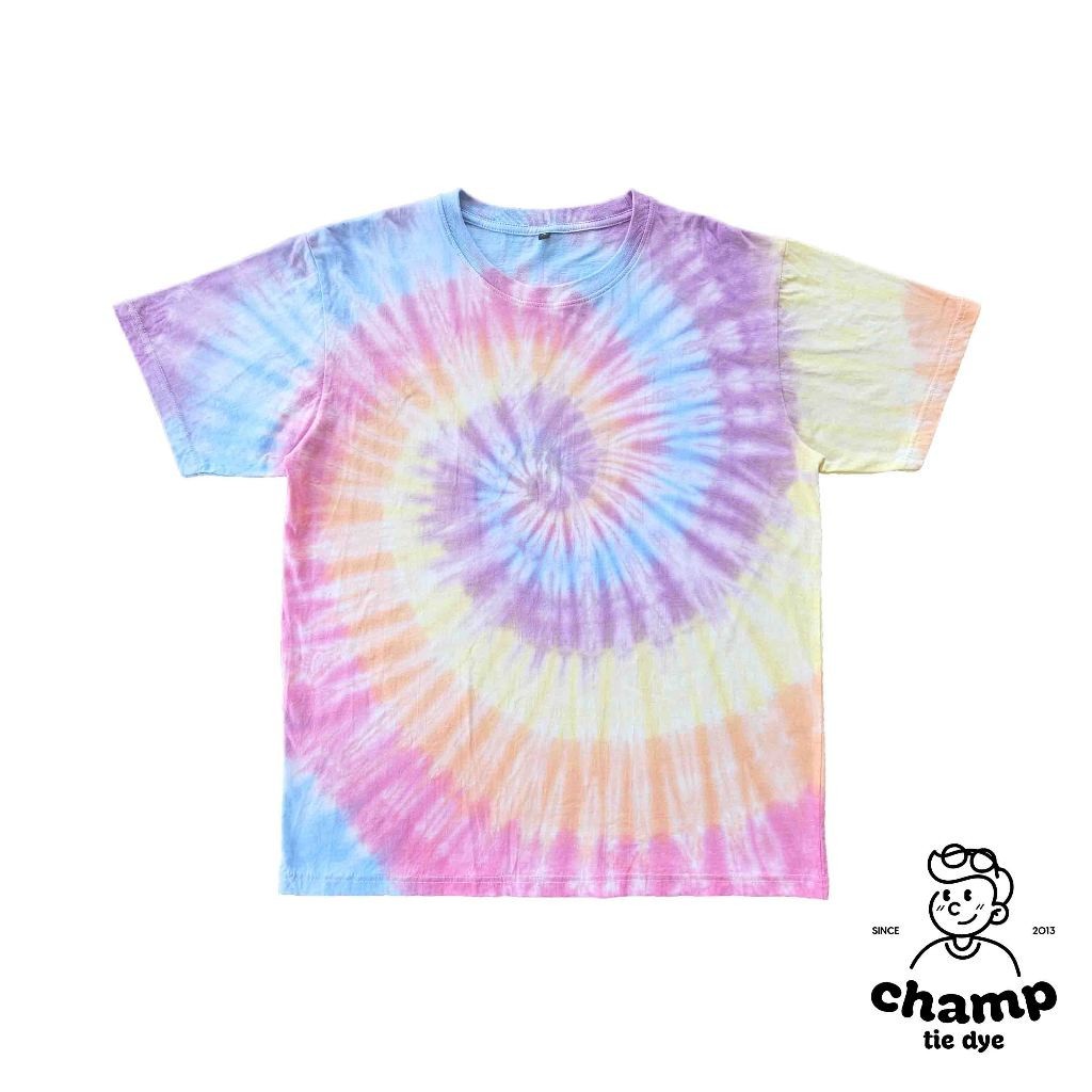 เสื้อยืดมัดย้อม ก้นหอย โอเวอร์ไซส์ คอกลม ไซส์ใหญ่พิเศษ Tie Dye Spiral Oversized kids T-shirt unisex
