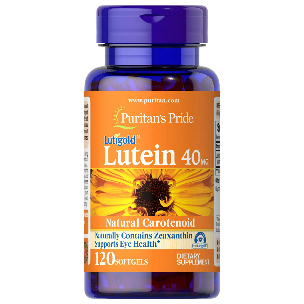 Puritan Lutigold Lutein 40 mg with Zeaxanthin 120 softgels ถนอมดวงตา เหมาะสำหรับผู้ที่ใช้สายตามากกว่