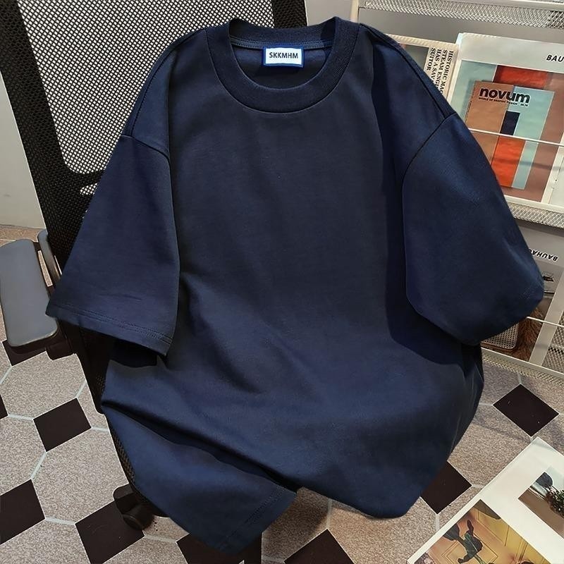 ผ ้ าฝ ้ าย 100 % แขนสั ้ นส ่ วนบุคคลสีทึบเสื ้ อยืดนักเรียนหญิง Oversize Top