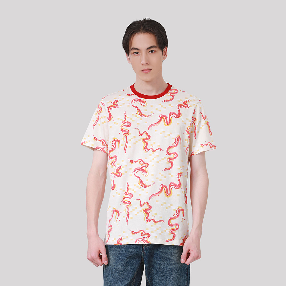John Henry เสื้อยืดผู้ชาย ทรงเข้ารูป รุ่น JH S125MTSSM15 - สีขาวนวล
