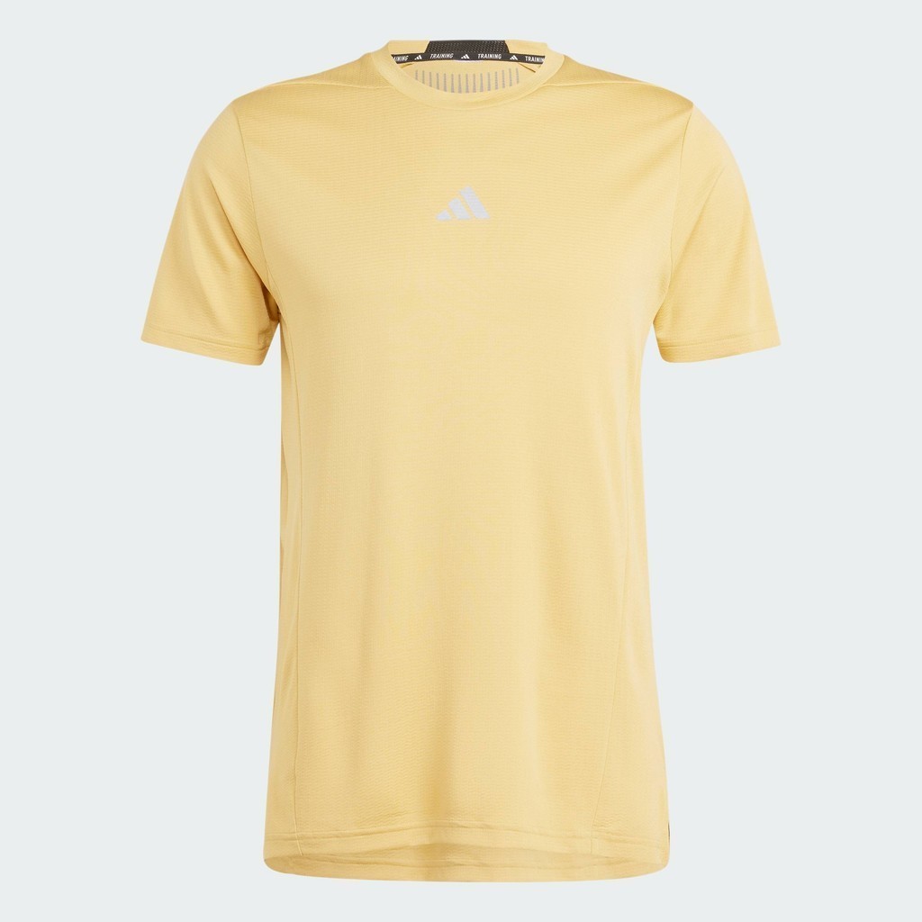 adidas เทรนนิง เสื้อยืด Designed for Training HIIT Workout HEAT.RDY ผู้ชาย สีเบจ IS3740