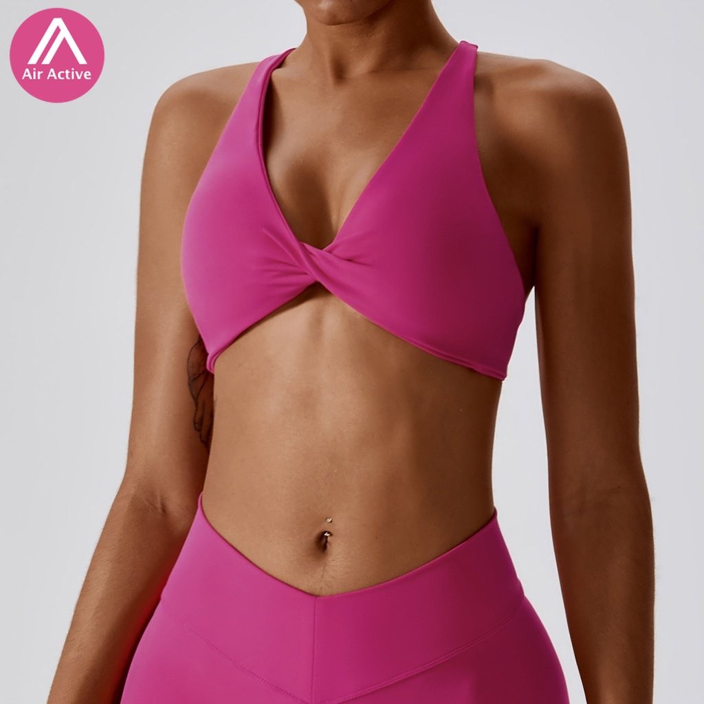 AirActive Leisure บราโยคะสายไหม ออกแบบเชิดหน้า สายผ่าหลัง แฟชั่นเซ็กซี่ สำหรับออกกำลังกาย