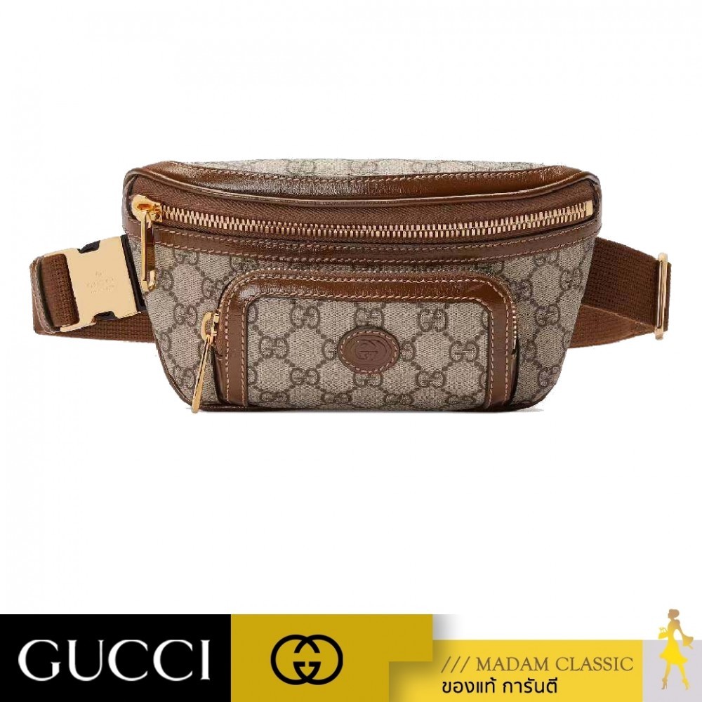 NEW กระเป๋าคาดอก คาดเอว GUCCI BELT BAG WITH INTERLOCKING G (BEIGE/EBONY/BROWN)