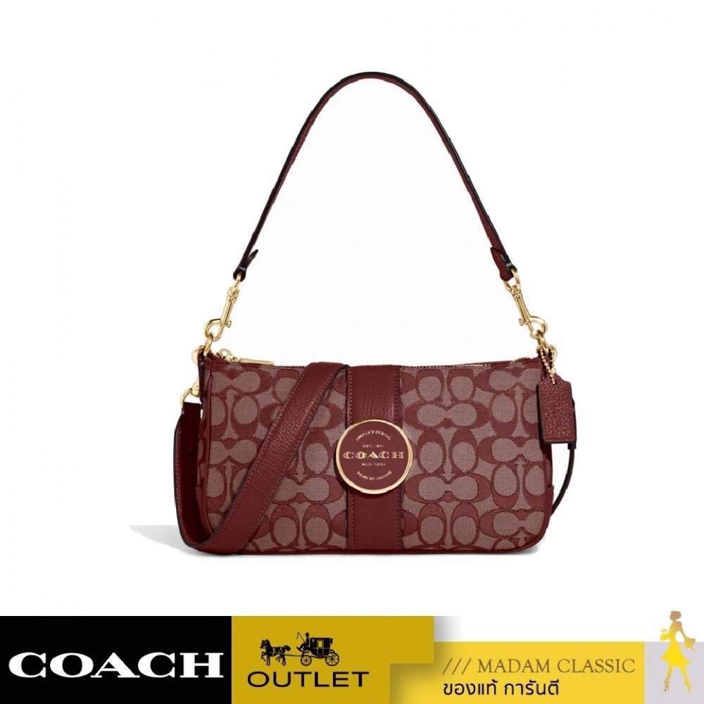 NEW กระเป๋าสะพายข้าง COACH C8306 LONNIE BAGUETTE IN SIGNATURE JACQUARD (IMWIN)