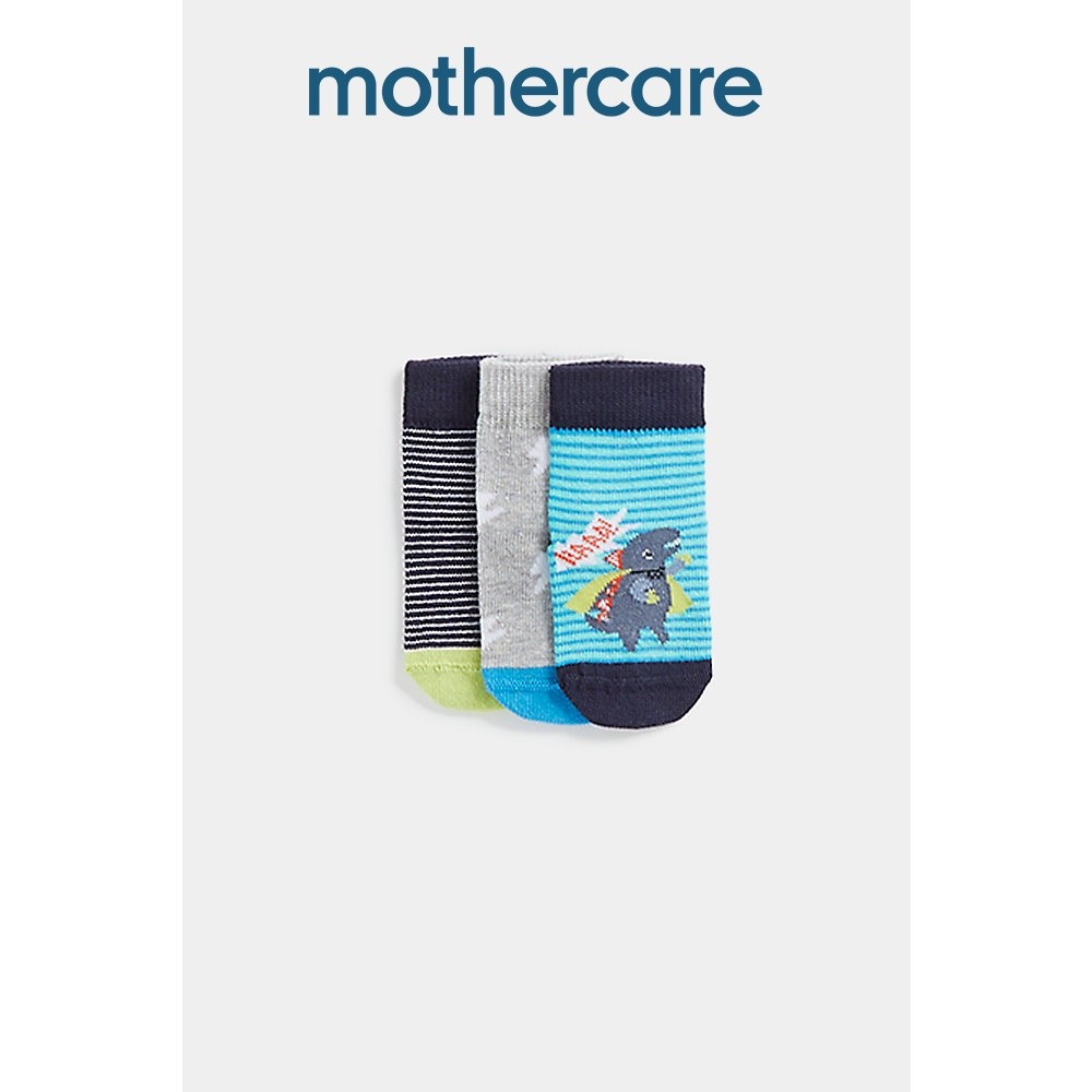 ถุงเท้าเด็กผู้ชาย Mothercare Dino Socks - 3 Pack EA922