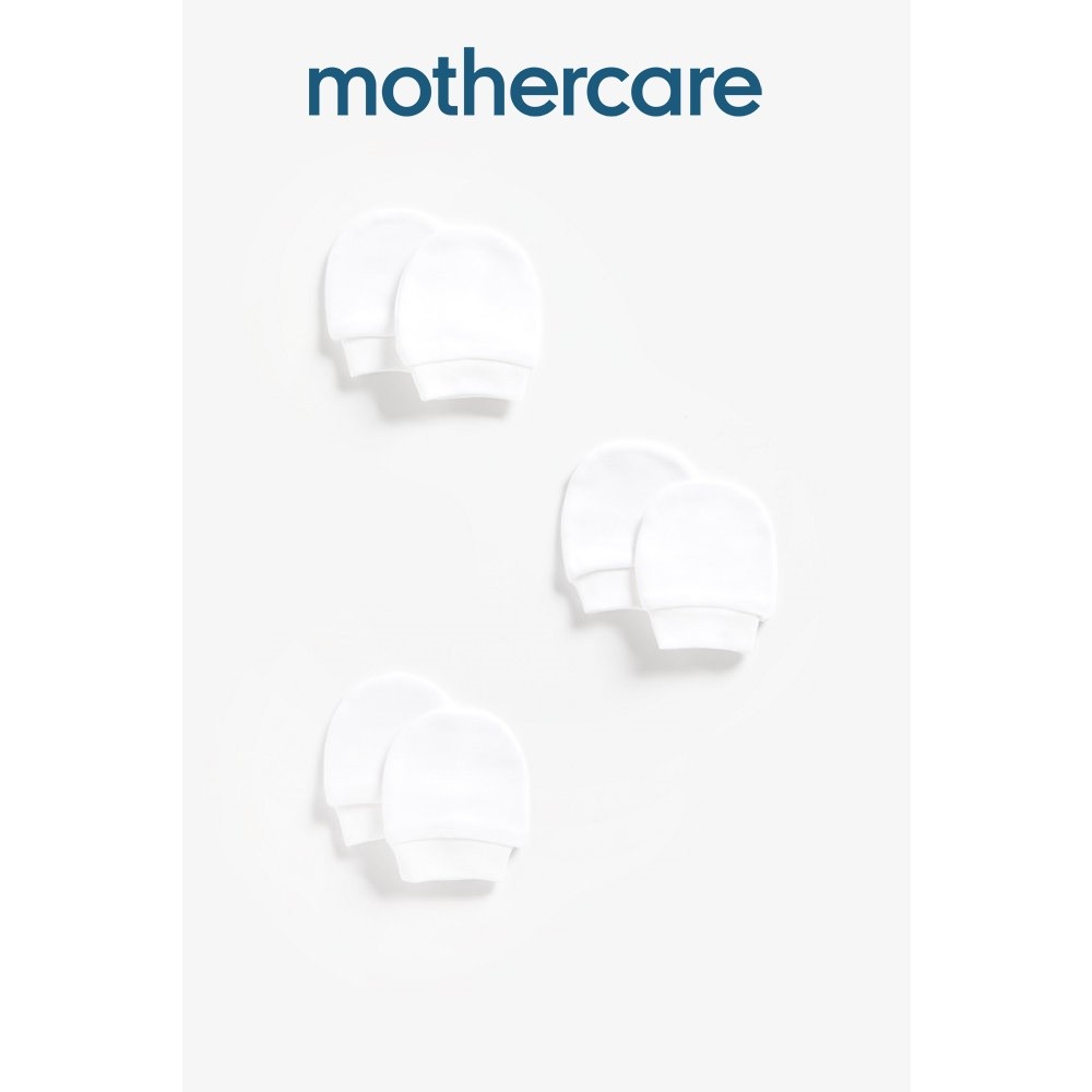 ถุงมือเด็กทารก Mothercare White Baby Mitts - 3 Pack CC120
