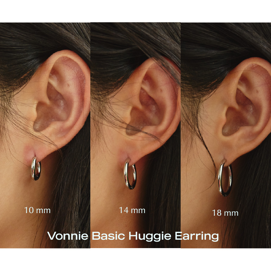 Valichain - Vonni Basic Huggie Earring (White Gold)