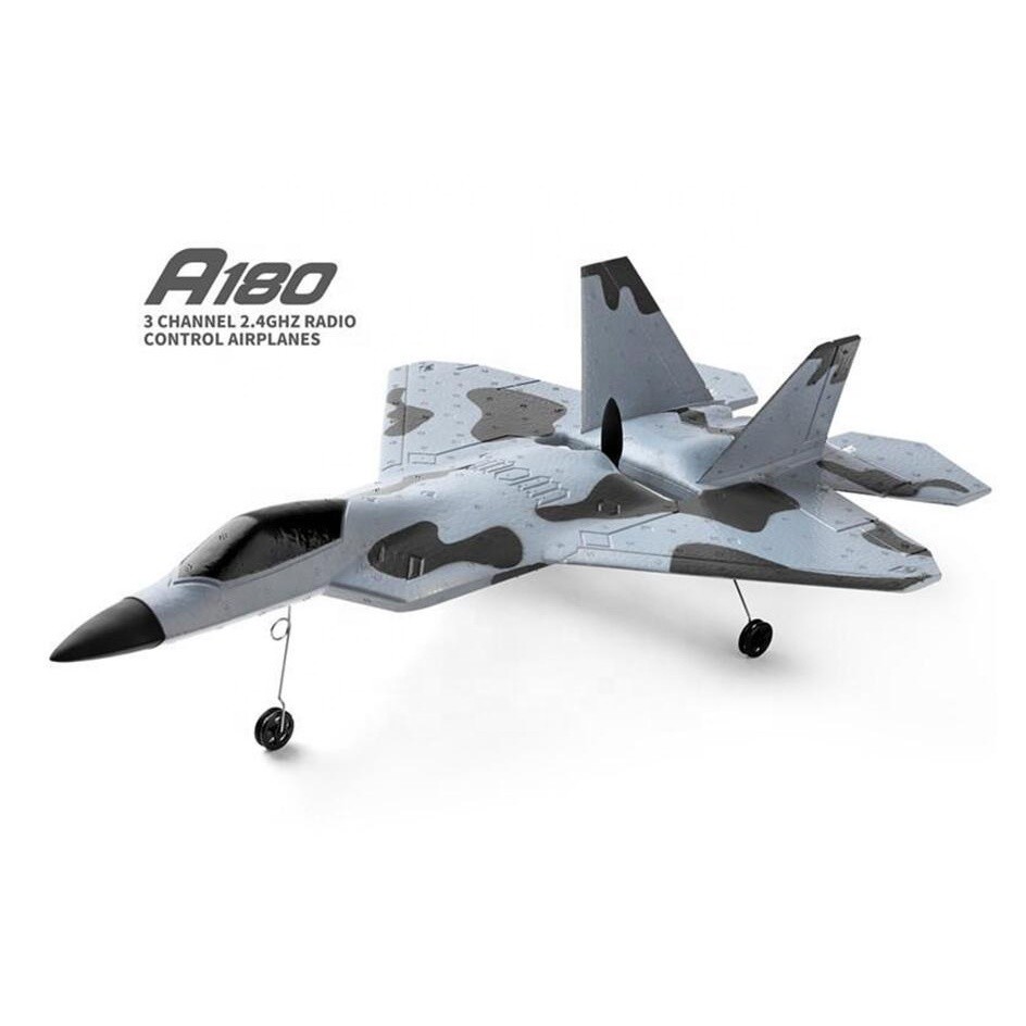 เครื่องบินบังคับ WLtoys A180 เครื่องบินบังคับวิทยุ มอเตอร์บัตรเลทระบบไฟฟ้า F-22A RAPTOR-3CH 3D6G