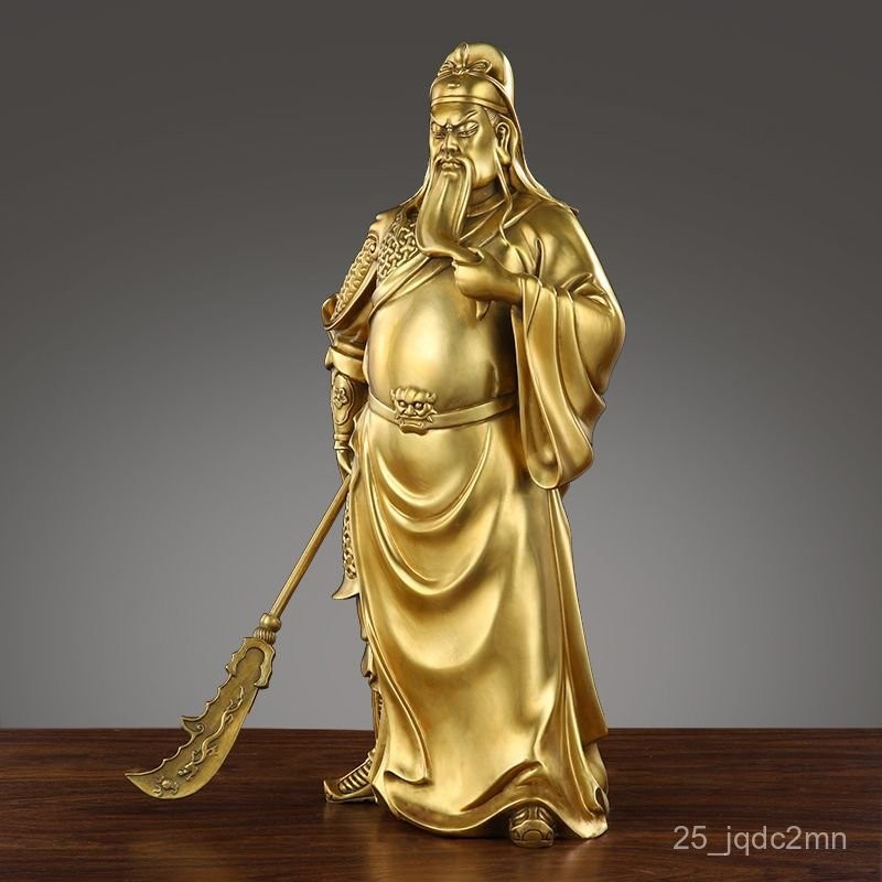 รูปปั้น Guan Yu Sheng Guan Gong ทองแดงบริสุทธิ์ 9NBL
