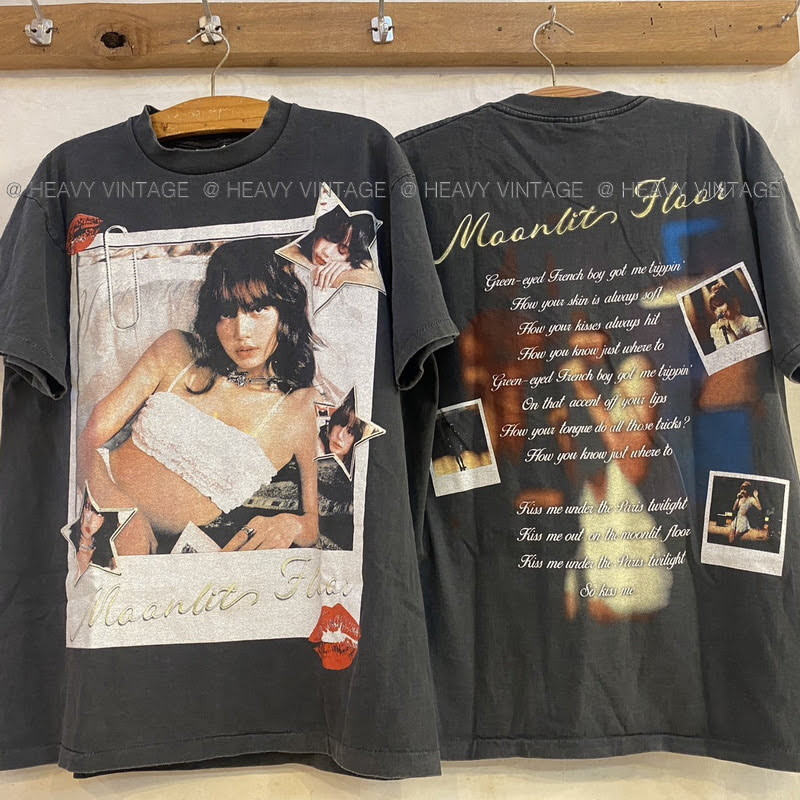 LISA Moonlit Floor Bio Washed เสื้อวินเทจ เสื้อทัวร์ ลิซ่า heavy vintage shirt
