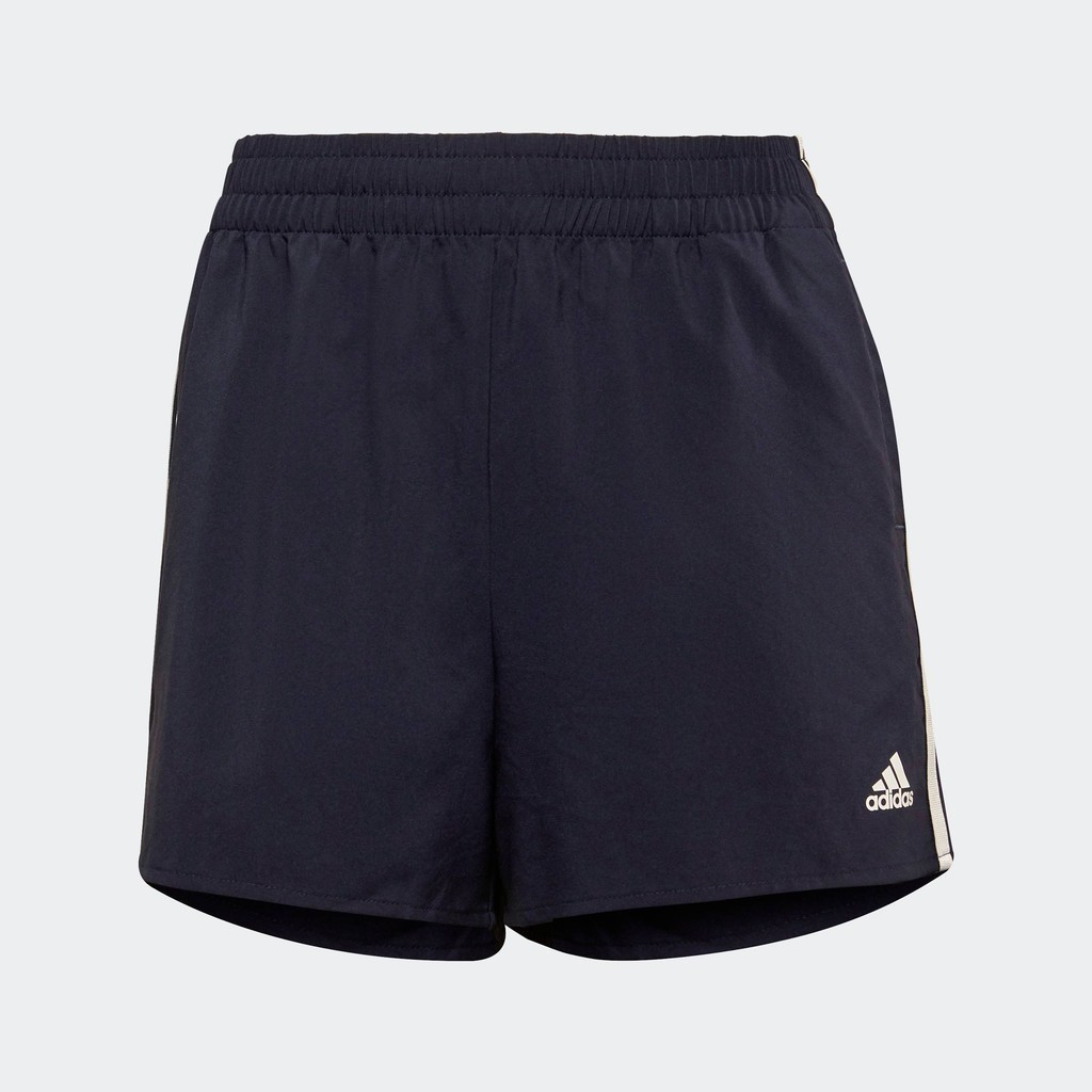 adidas เทรนนิง กางเกงขาสั้น Primeblue Designed 2 Move Woven 3-Stripes Sport ผู้หญิง สีน้ำเงิน GT0188