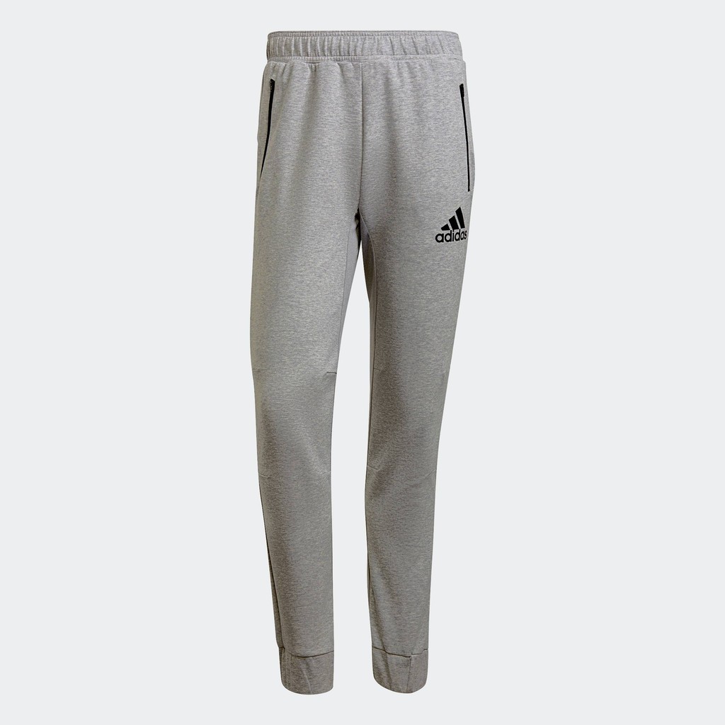 adidas เทรนนิง กางเกงขายาว AEROREADY Designed To Move Sport Motion Logo ผู้ชาย สีเทา H28789
