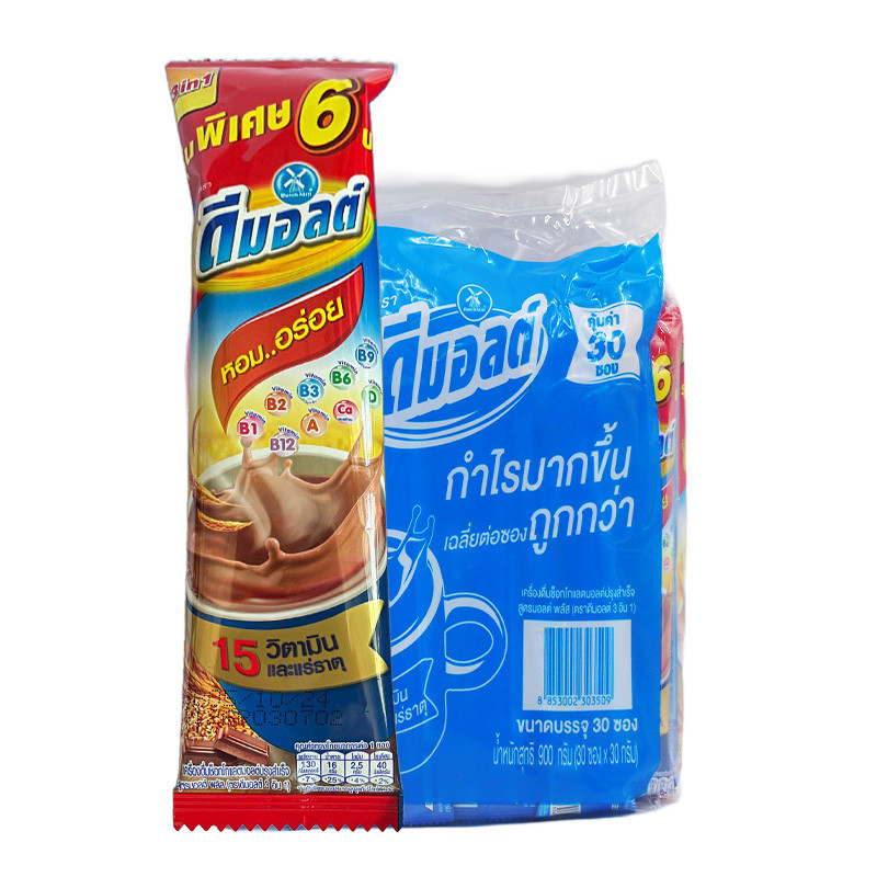 ดีมอลต์ 3อิน1 ช็อกโกแลตมอลต์ 30 ก. 30 ซอง DMALT 3in1 Chocolate Malt 30 g 30 sachets