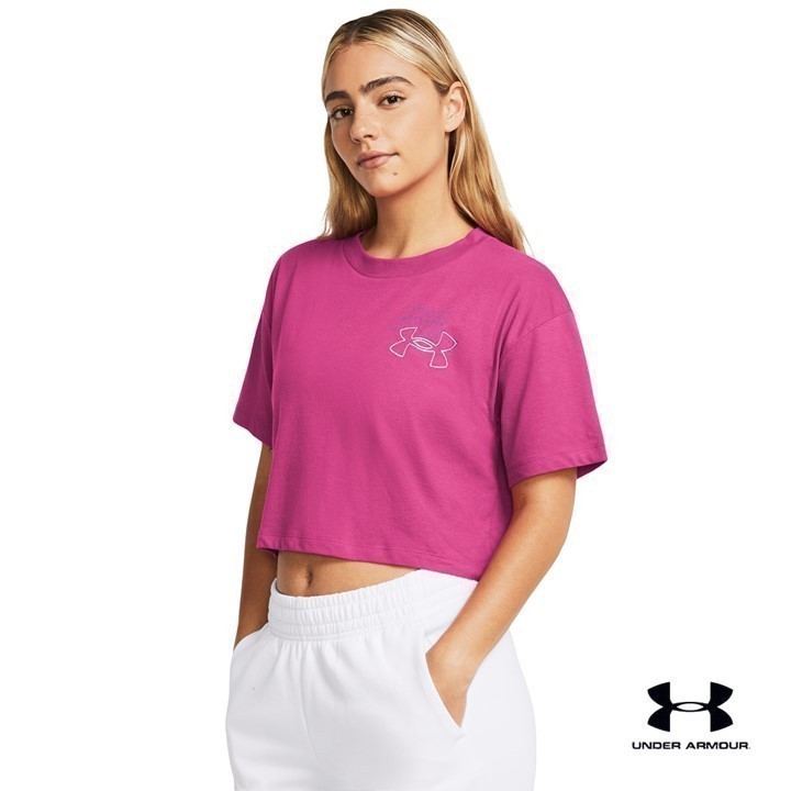 Under Armour Women's UA Bubble Script Crop Short Sleeve