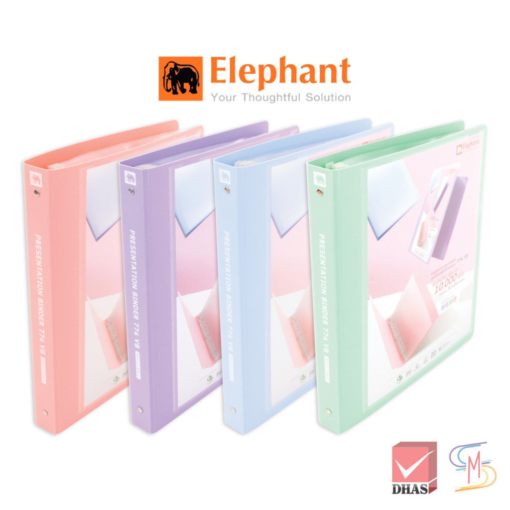 Elephant ตราช้าง แฟ้ม แฟ้มโชว์เอกสาร No.774 VB สีพาสเทล จำนวน 1 แฟ้ม