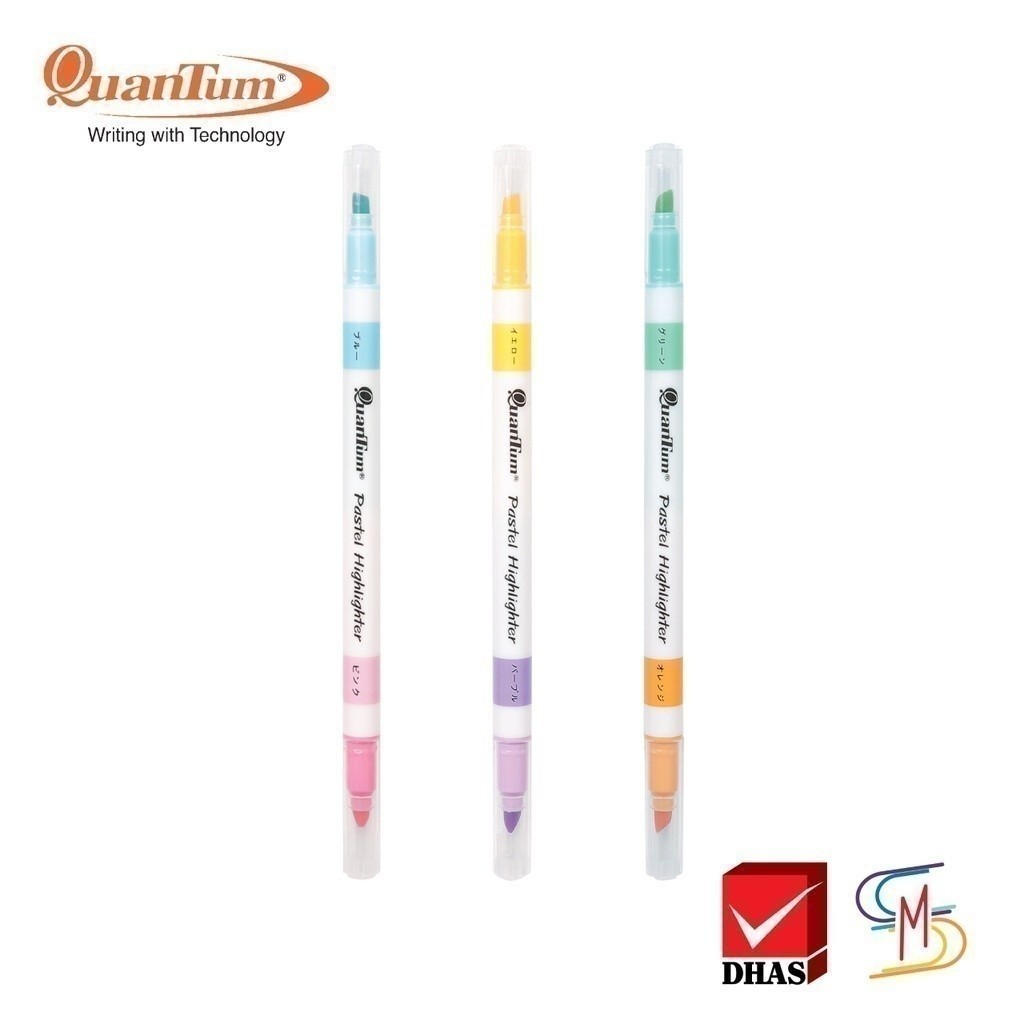 (Clearance) Quantum ปากกาไฮไลท์ ปากกาเน้นข้อความ 2 หัว QH-790 จำนวน 1 ด้าม
