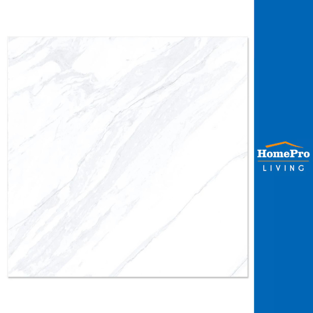 HomePro กระเบื้องพื้น 12x12 นิ้ว ปลายฝน ขาว EXC 1M2 แบรนด์ ภูผา
