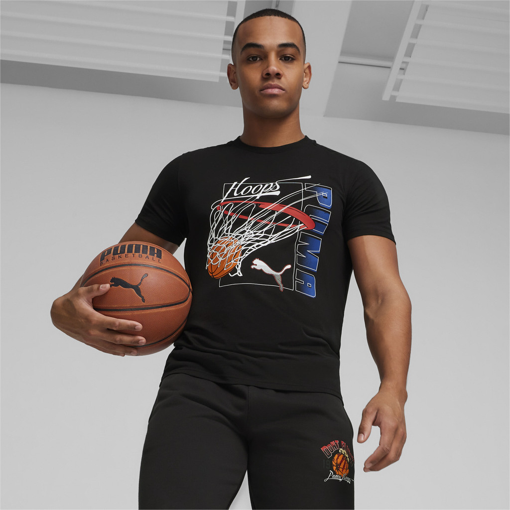 PUMA BASKETBALL - เสื้อยืดบาสเกตบอลผู้ชาย Swished สีดำ 62480101