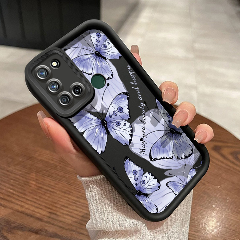เคสสำหรับ Realme 7i Realme C17 เคสป้องกันโทรศัพท์ดีไซน์ผีเสื้อ