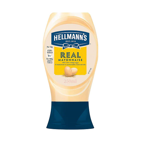Hellmann'S Real Mayonnaise Squeeze 250Ml เฮลล์แมนส์ มายองเนส เรียล 250 กรัม