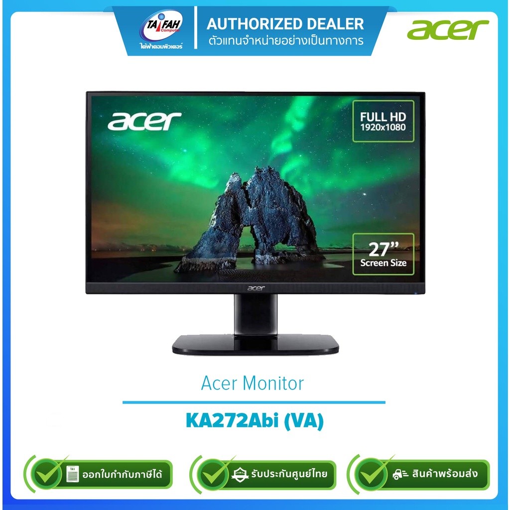(E-TAX)ACER Monitor 27'' KA272Abi UMHX2STA01(VA,VGA, HDMI) 60Hz (VA Panel)/รับประกันศูนย์3ปี