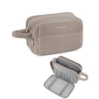 BAGSMART กระเป๋าเครื่องใช้ในห้องน้ำท่องเที่ยว กระเป๋าเก็บแต่งหน้า Puffy กระเป๋าเก็บกันน้ำแบบพกพา