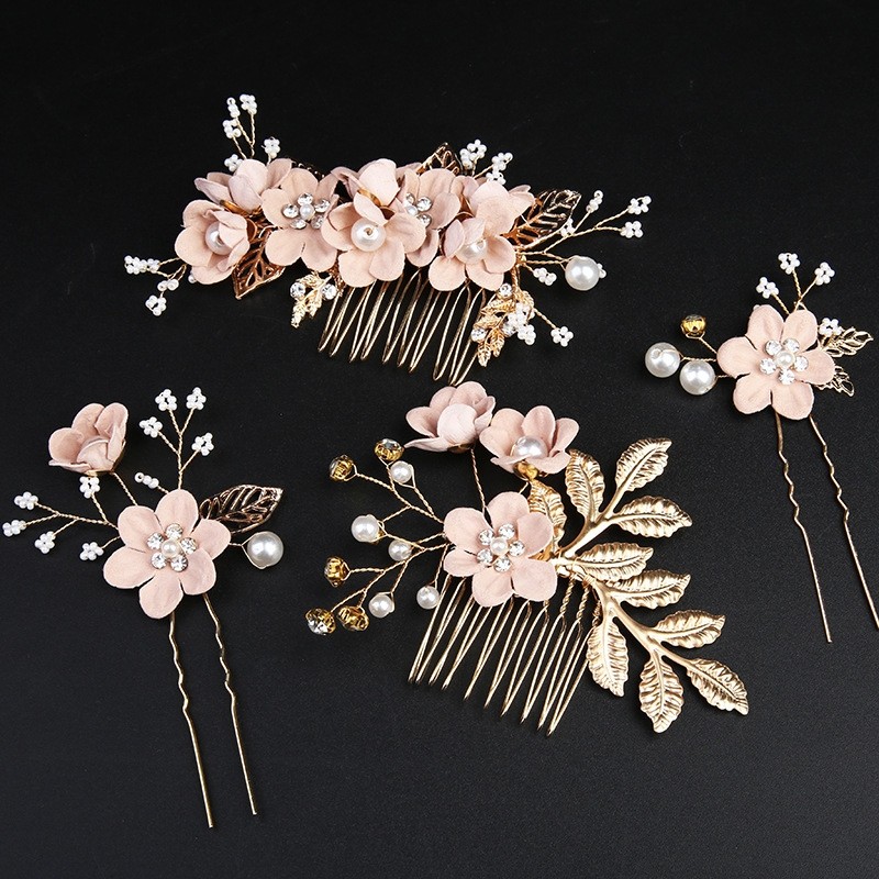 candypop Golden Leaf Hairpin เจ้าสาว Headwear ชุดแต่งงาน Headwear อุปกรณ์เสริม