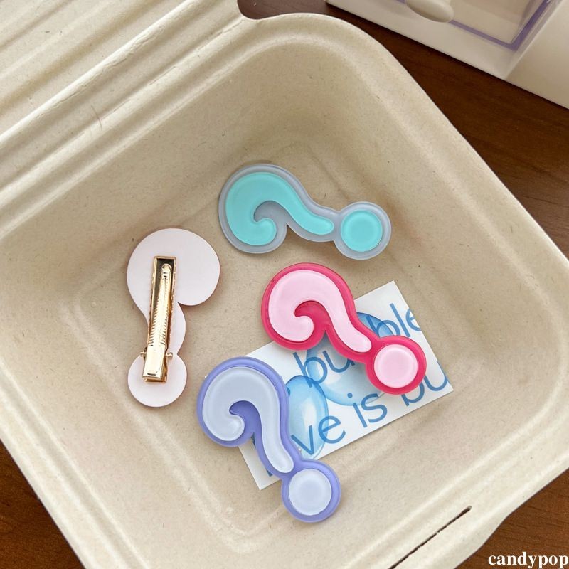 candypop ตลกคําถาม Mark กิ๊บติดผมฤดูร้อน Creative สีสันอุปกรณ์เสริมผมผู้หญิง