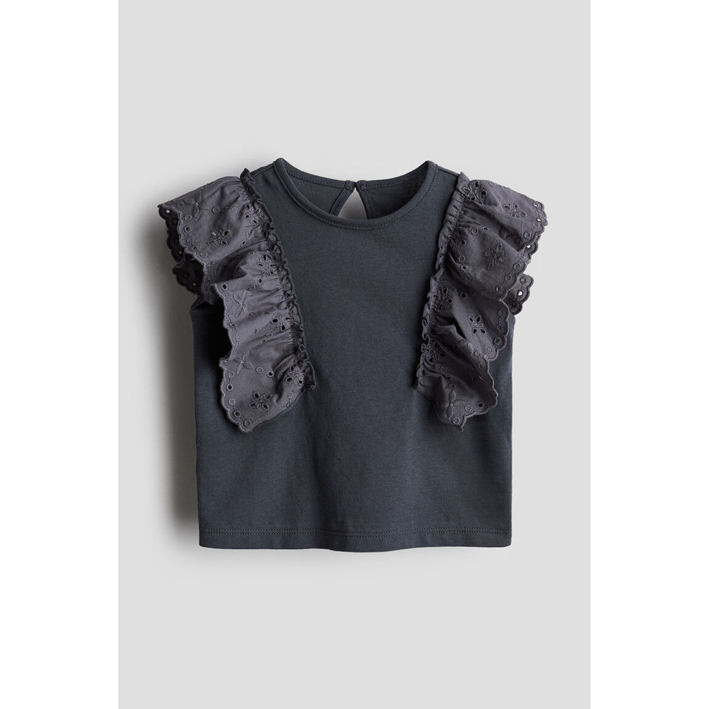 H&M Girl Frill-trimmed cotton top 1237072_3