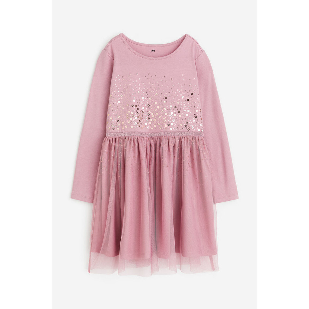 H&M Girl Tulle-skirt jersey dress 1052259_4
