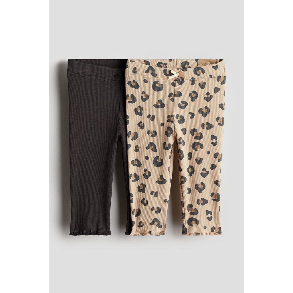 H&M 2-pack ribbed cotton leggings 2-pack ribbed cotton leggings 1236883_2