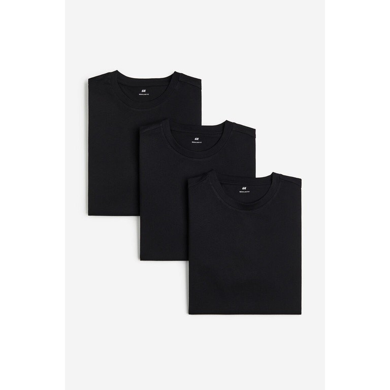 H&M(เอชแอนด์เอ็ม) ชุดเสื้อยืด Regular Fit 3 ตัว ผู้ชาย 0945531_5